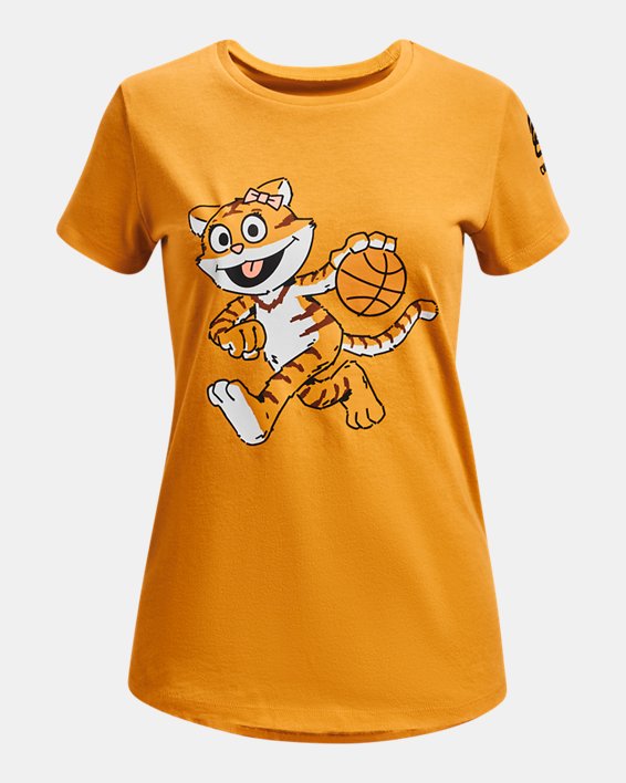 Girls' Curry Lily Tiger Short Sleeve, Yellow, pdpMainDesktop image number 0